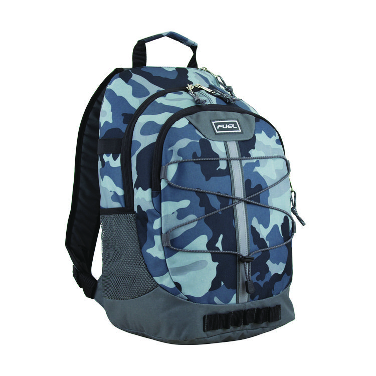 FUEL USA Terra Sport Bungee Backpack, 15.5", 12.5 x 7.75 x 18, Midnight Camo (FUE117870STMNC)