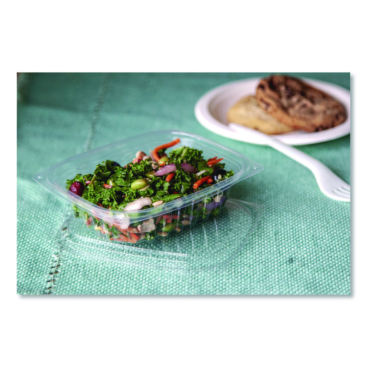 ECO-PRODUCTS,INC. Renewable and Compostable Rectangular Deli Containers with Lid, 8 oz, 3 x 4.83 x 1.5, Clear, Plastic, 50/Pack, 4 Packs/Carton (ECOEPRC8)