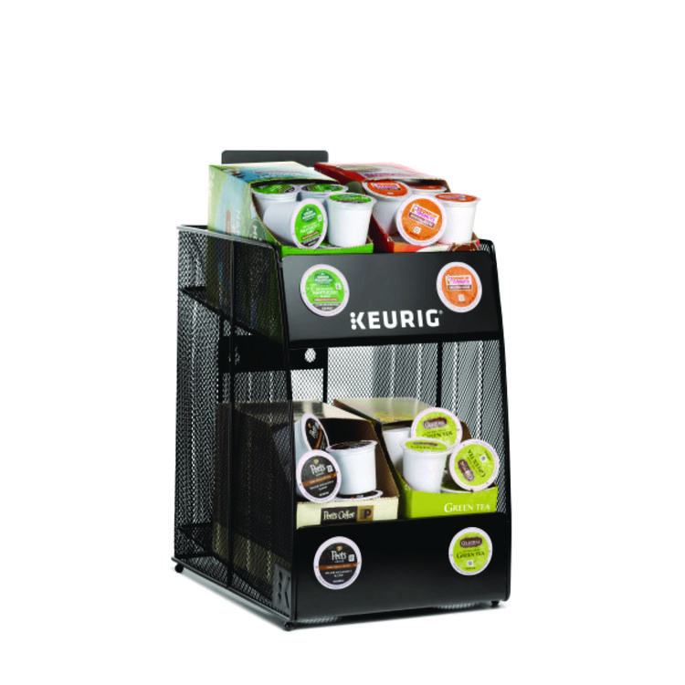 KEURIG DR PEPPER K-Cup Pod Wire Mesh Display Rack 4-Sleeve, 11 x 14 x 15.4, Black (GMT7582)