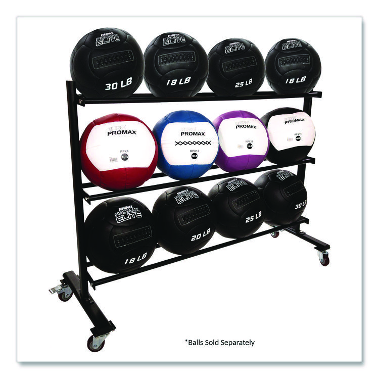 CHAMPION SPORT RPX Medicine Ball Rack, Metal, 220 lb Capacity, 18.5 x 62 x 45, Black (CSIRPXRACK)