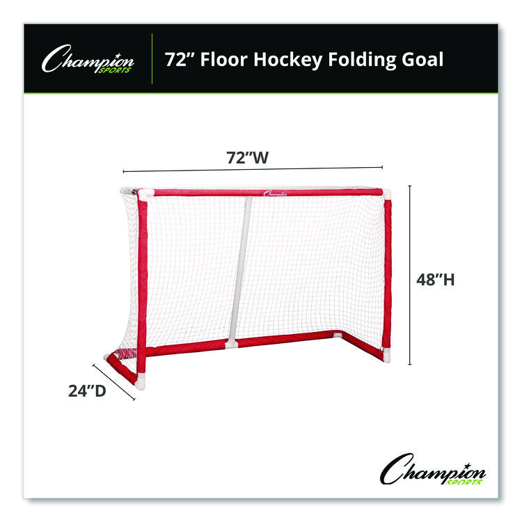 CHAMPION SPORT 72 Inch Floor Hockey Collapsible Goal, 24" x 72", 1.65" dia Frame (CSIFHG72)