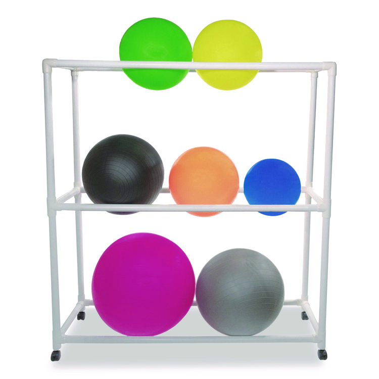 CHAMPION SPORT 9 Ball ABS Storage Cart, Plastic, 132 lb Capacity, 19 x 62 x 67, White (CSIFPR1)