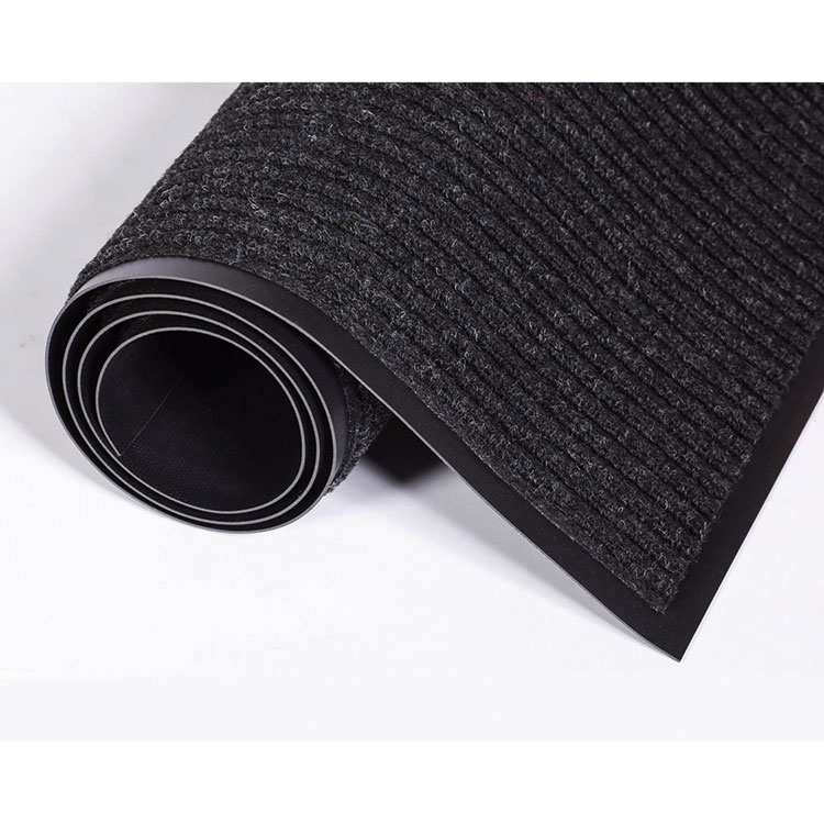 CROWN MATS & MATTING Needle-Rib Wiper/Scraper Mat, Rectangular, Charcoal Gray Ribbed Surface, 36" x 10 ft (CWNNR0310CH)