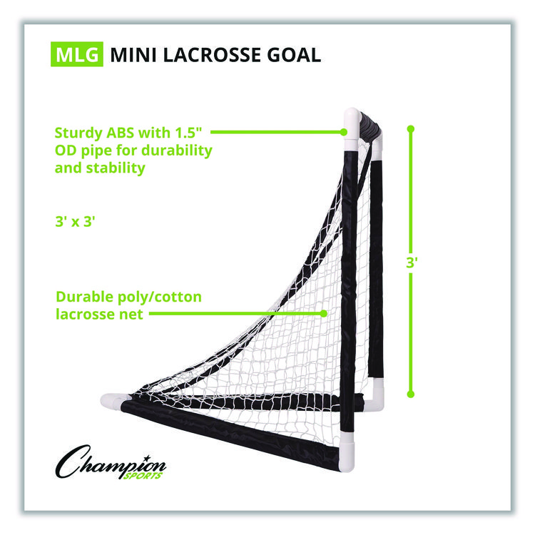 CHAMPION SPORT Mini Lacrosse Goal, 3 ft  x 3 ft, 1.5" dia Frame (CSIMLG)