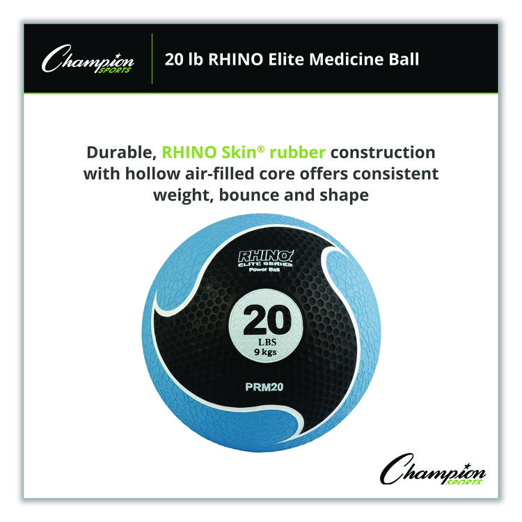 CHAMPION SPORT Rhino Elite Medicine Ball, 20 lb, Blue (CSIPRM20)