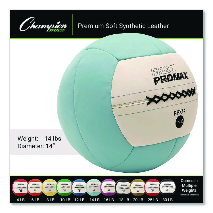 CHAMPION SPORT Rhino Promax Medicine Ball, 14 lb, Light Blue (CSIRPX14)