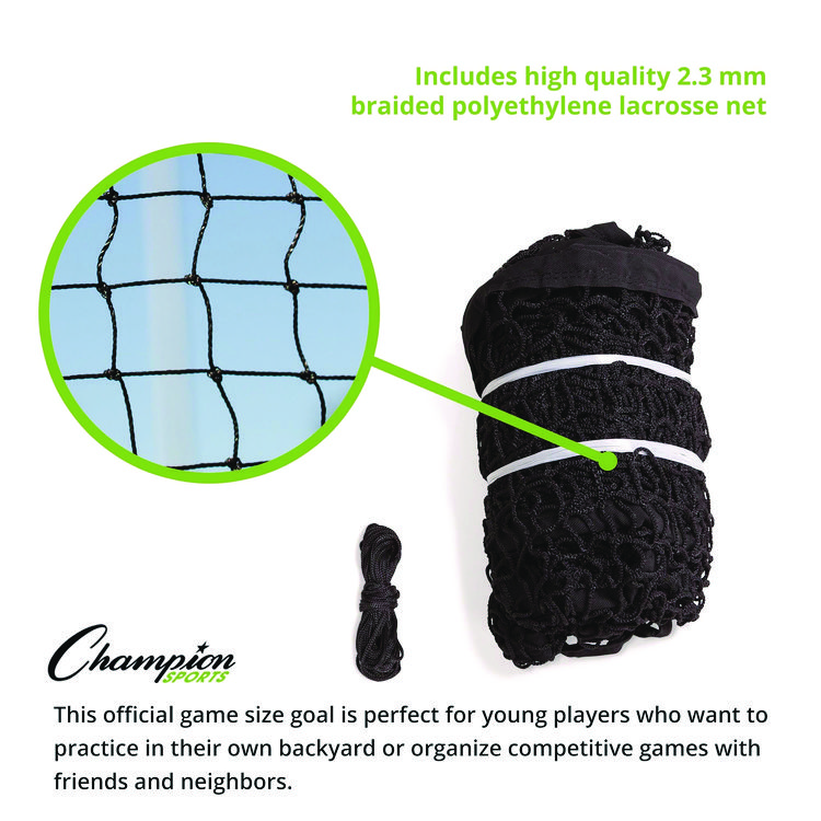 CHAMPION SPORT Backyard Lacrosse Goal and Net, 6 ft x 6 ft, 1.5" dia Frame (CSILNGL)