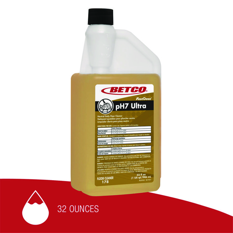 BETCO CORPORATION pH7 Ultra Floor Cleaner, Lemon Scent, 32 oz Bottle, 6/Carton (BET1784800)