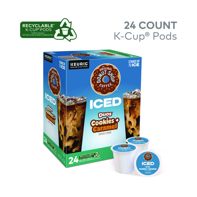 KEURIG DR PEPPER Iced Duos Cookies + Caramel Iced Coffee K-Cup Pods, 24/Box (GMT5000373021)