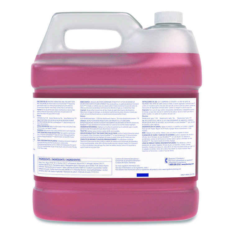 DIVERSEY Breakdown Extra Concentrated Odor Eliminator, Fresh Scent, 6 qt Bottle, 2/Carton (DVS94377150)