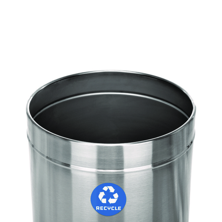 ALPINE INDUSTRIES 27 Gallon Stainless Steel Recycling Can and Trash Receptacle, Brushed Stainless Steel (ALHALP47527RT)