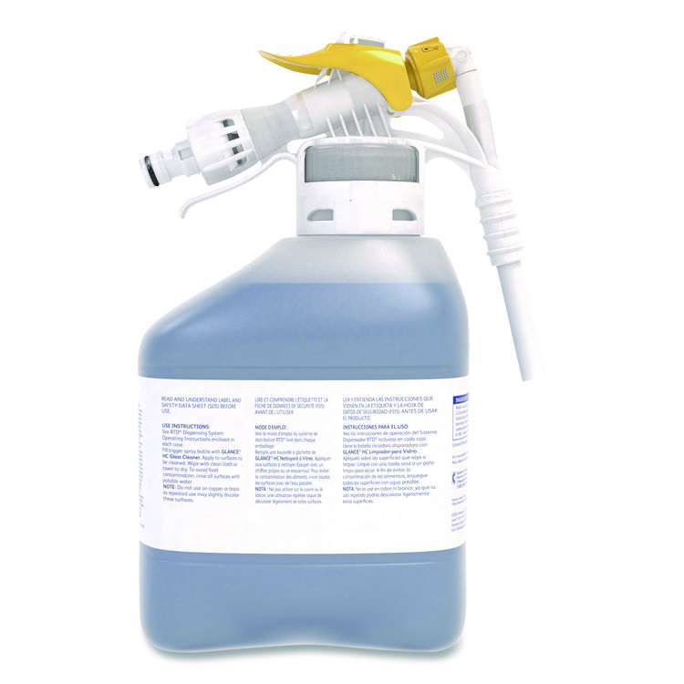 DIVERSEY Glance HC Glass and Multi-Surface Cleaner, Ammonia Scent, 5 L RTD Bottle (DVS93165337)