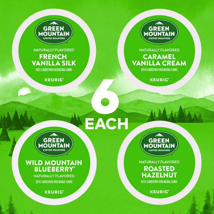 KEURIG DR PEPPER Flavored Variety Coffee K-Cups, Assorted Flavors, 0.38 oz K-Cup, 24/Box (GMT9975)