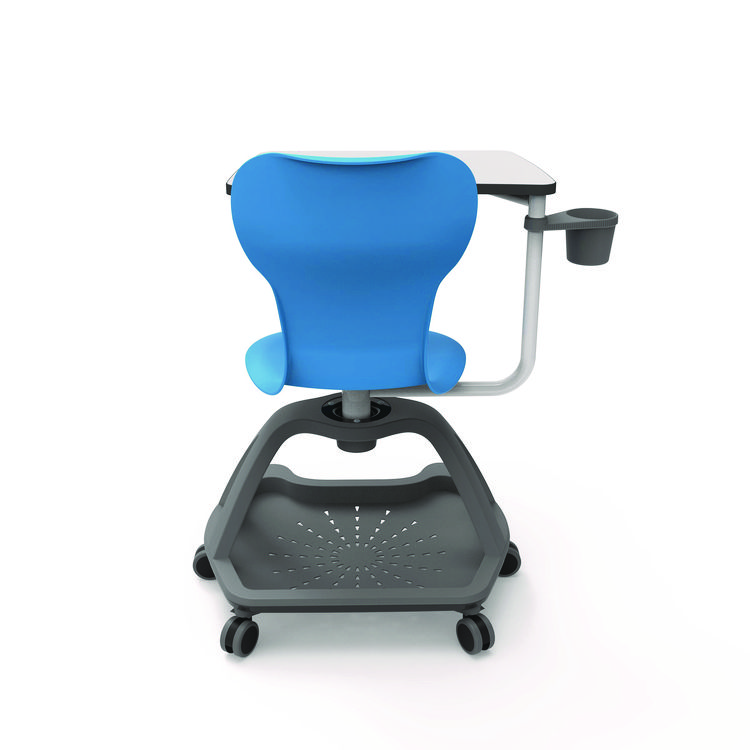 LUXOR WORKSPACES, LLC Classroom Series All-In-One Student Desk and Chair, Supports Up to 330 lb, 19" Seat Height, Blue Seat/Back, Gray Base (LXCSTDENTMTACHR)