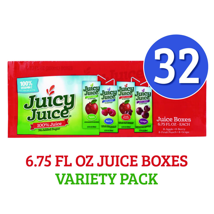 HARVEST HILL BEVERAGE COMPANY Juice Box Variety Pack, Assorted Flavors, 6.75 oz. Box, 32/Carton (GRR22002370)