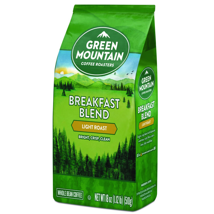 GREEN MOUNTAIN COFFEE ROASTERS Breakfast Blend Whole Bean Coffee, 18 oz Bag (GMT7567EA)