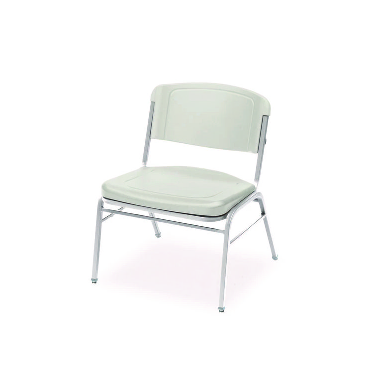 ICEBERG ENTERPRISES Rough n Ready Wide-Format Big and Tall Stack Chair, Supports 500 lb, 18.5" Seat Height, Platinum Granite Seat/Back, 4/Carton (ICE64123)
