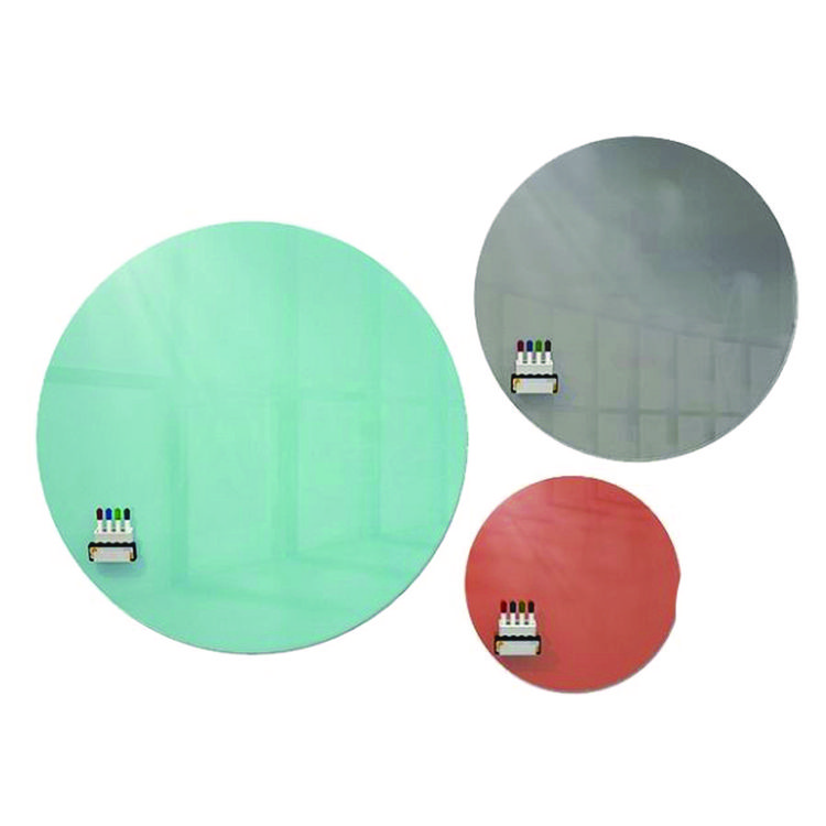 GHENT MANUFACTURING, Coda Low Profile Circular Magnetic Glassboard, 24 x 24, Smoke Surface (GHECDAGM24SK)