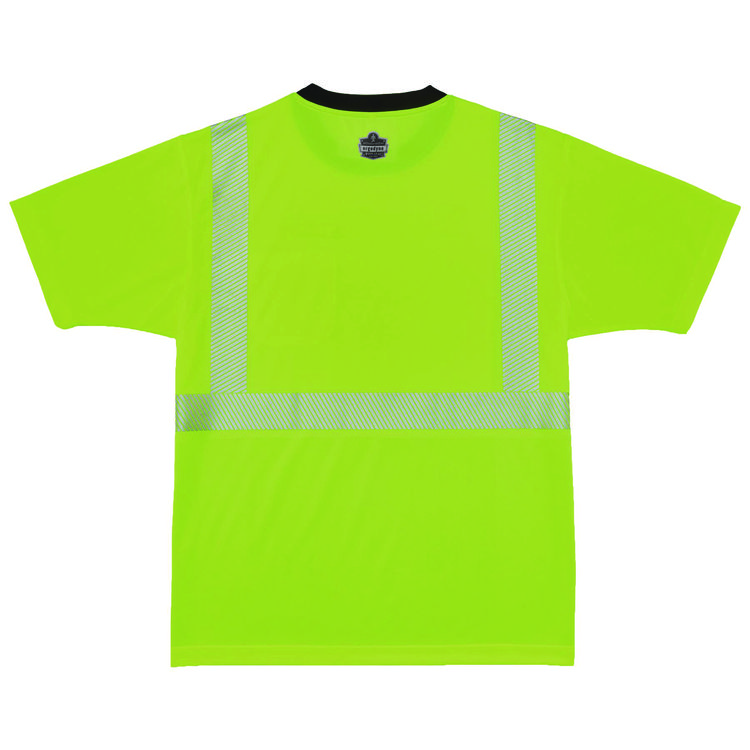 ERGODYNE CORPORATION GloWear 8280BK Class 2 Performance T-Shirt with Black Bottom, 6X-Large Long, Lime (EGO22570)