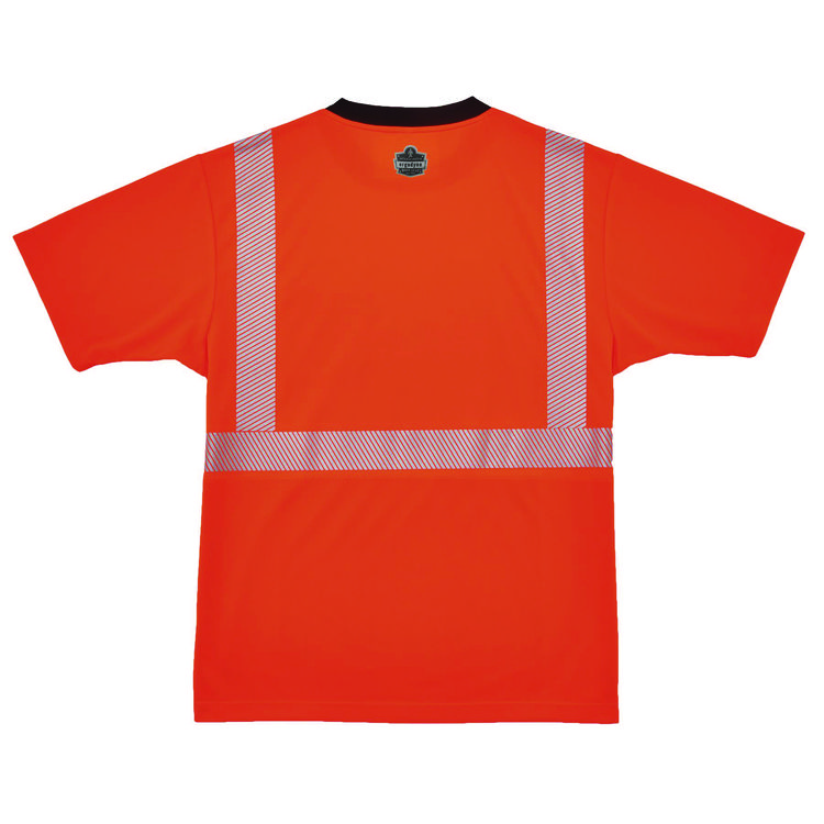 ERGODYNE CORPORATION GloWear 8280BK Class 2 Performance T-Shirt with Black Bottom, X-Small, Orange (EGO22581)