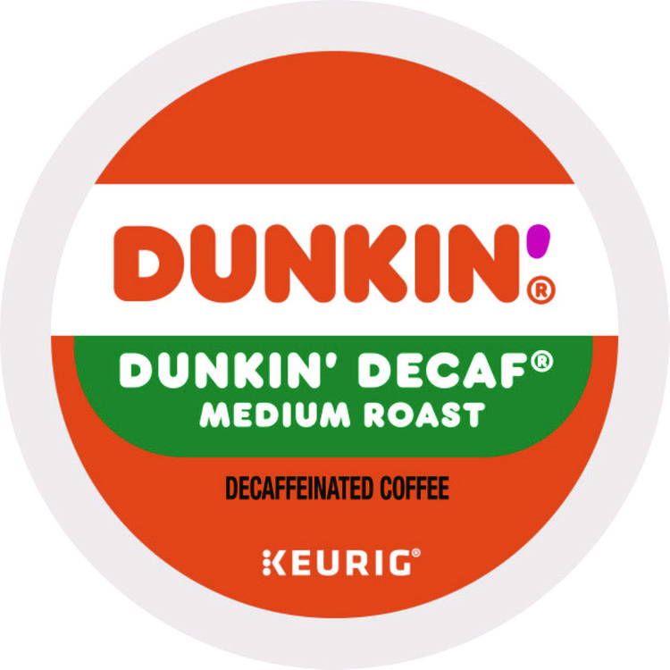 KEURIG DR PEPPER K-Cup Pods, Dunkin' Decaf, 22/Box (GMT1269)