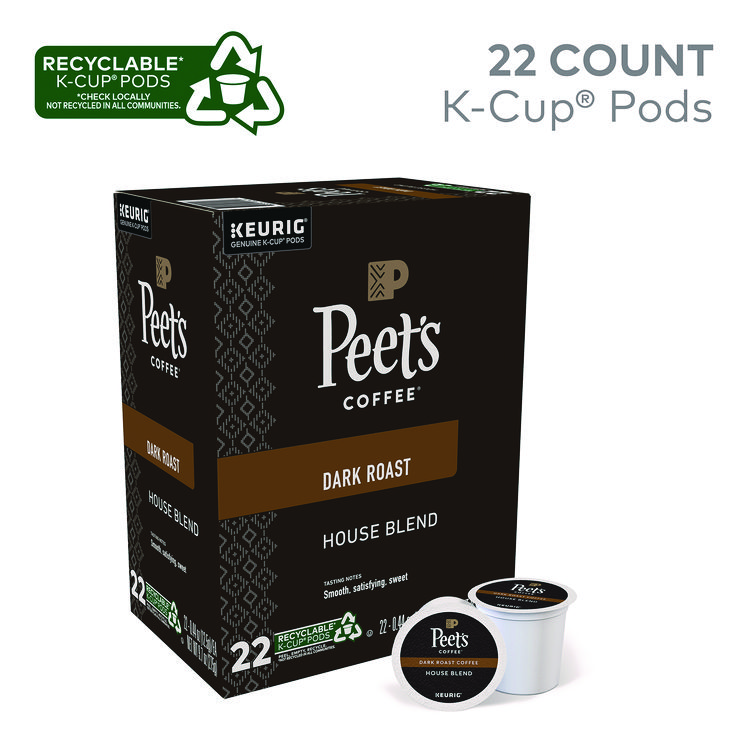 PEETS House Blend Coffee K-Cups, 22/Box (GMT6546)