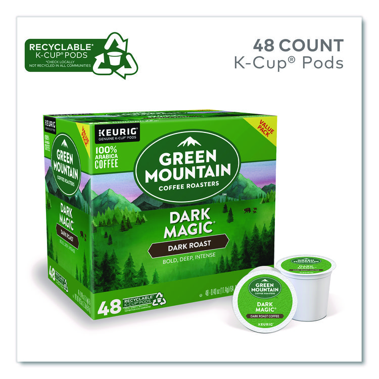 KEURIG DR PEPPER Dark Magic Extra Bold Coffee K-Cups, 0.4 oz, 48/Box (GMT1635472)