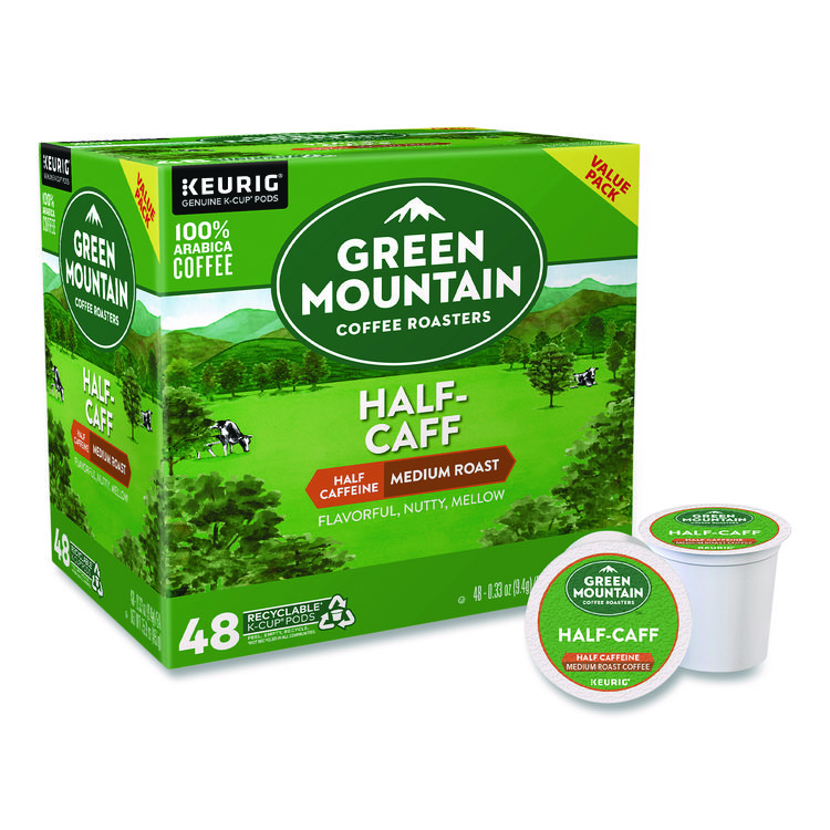 KEURIG DR PEPPER Half-Caff Coffee K-Cups, 0.33 oz, 48/Box (GMT2140552)