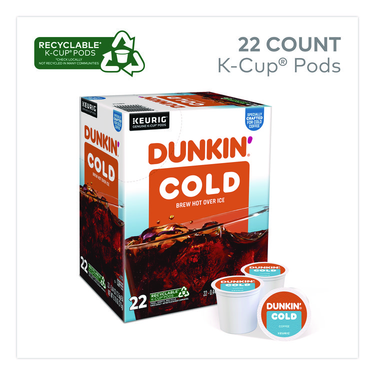 KEURIG DR PEPPER Cold Iced Coffee K-Cups, Regular, 0.44 oz, 22/Box (GMT5000369251)