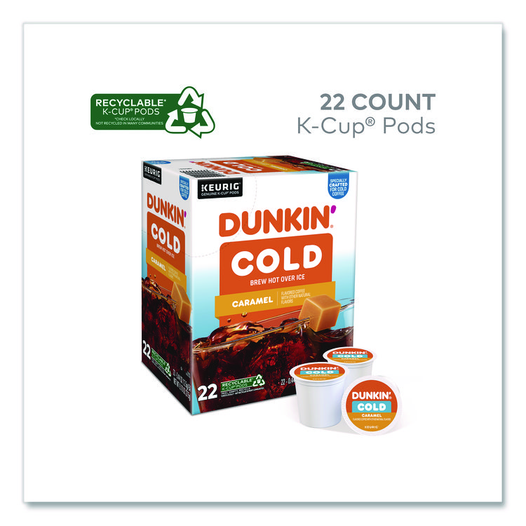 KEURIG DR PEPPER Cold Iced Coffee K-Cups, Caramel, 0.44 oz, 22/Box (GMT5000375314)