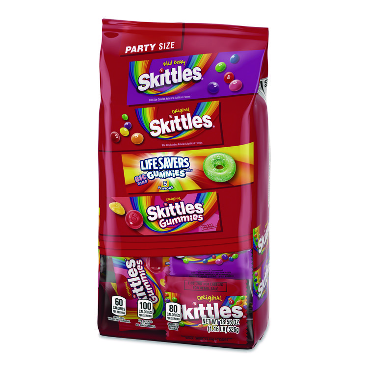 MARS, . Skittles, Skittles Gummies and Life Savers Gummies Party Pack, Assorted, 18.56 oz Bag (MRSMMM29716)