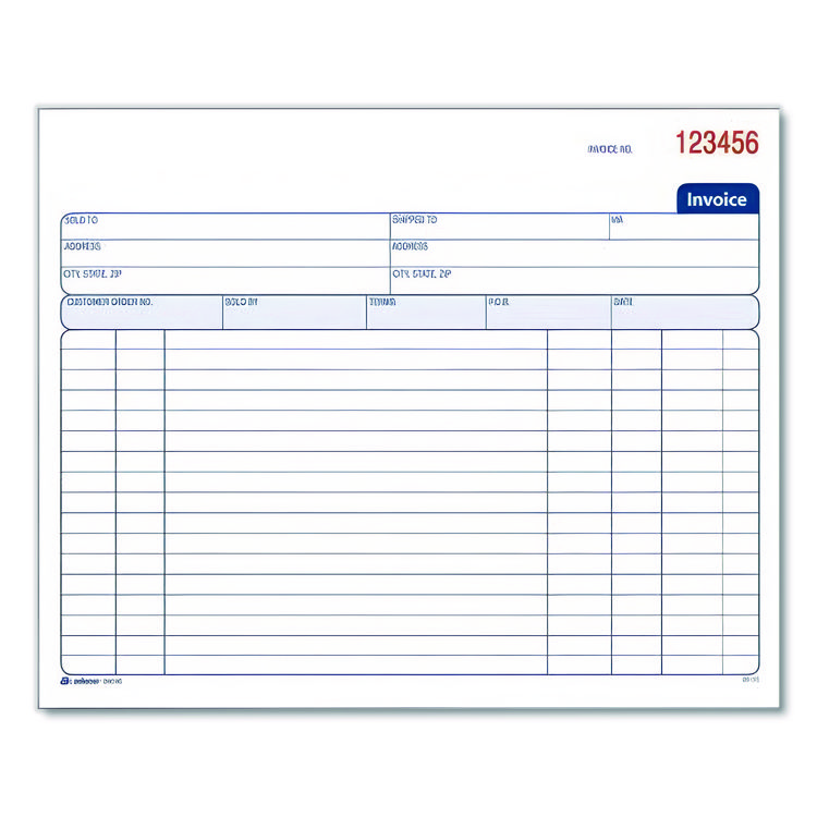 CARDINAL BRANDS . Multipart General-Purpose Invoice Pad, Two-Part Carbonless, 8.38 x 6.69, 50 Forms Total (ABFD8740)