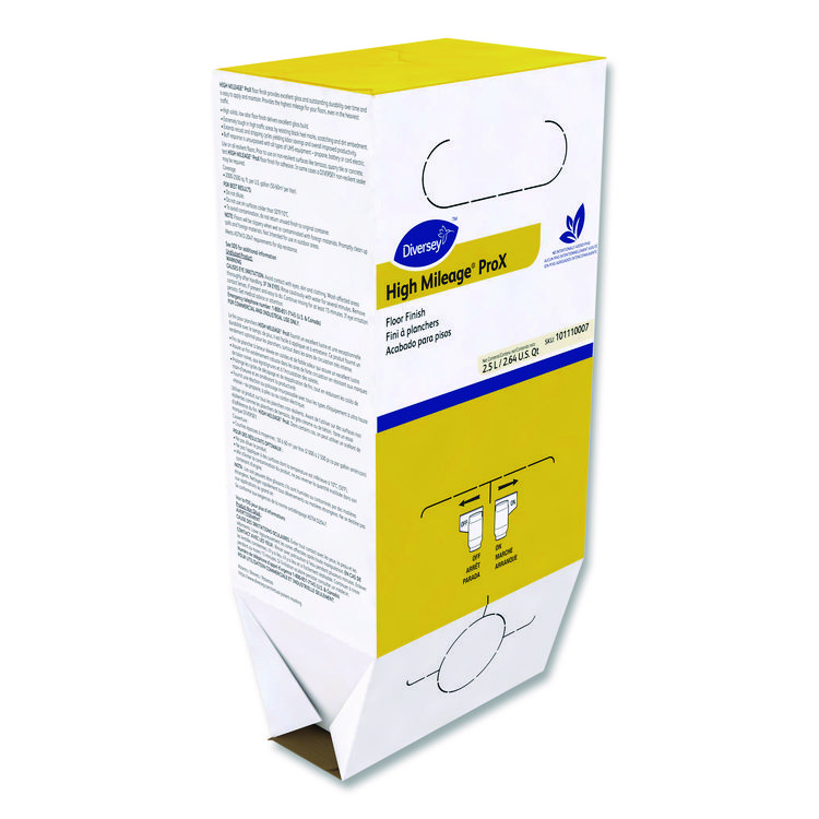 DIVERSEY High Mileage ProX Floor Finish, 2.5 L Bag-in-Box, 6/Carton (DVS101110007)