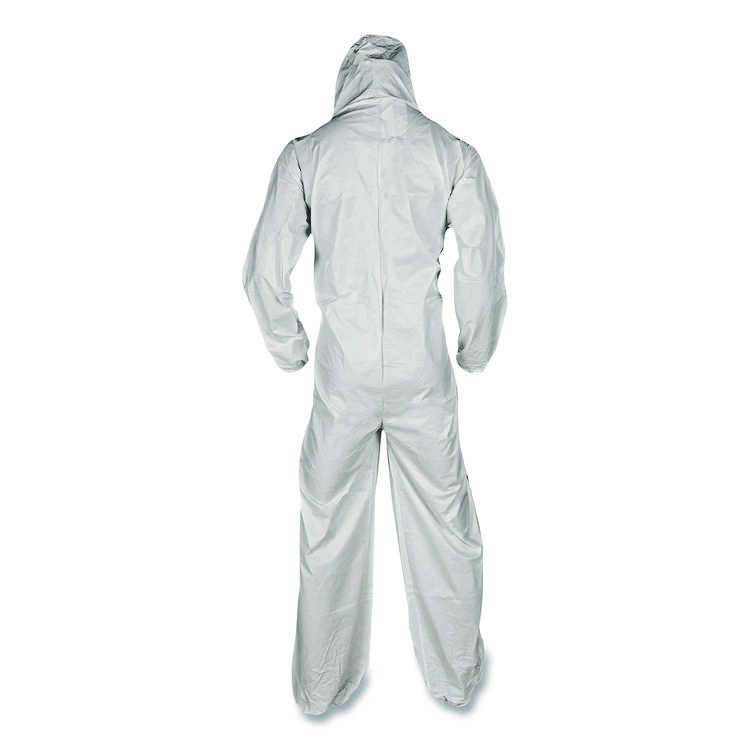 SMITH AND WESSON KGA35 Liquid and Particle Protection Coveralls, Elastic Wrists, Ankles and Hood, 4X-Large, White, 25/Carton (ANS38943)