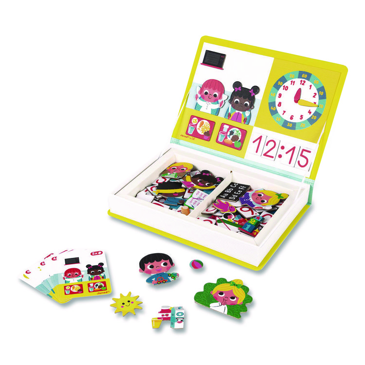 JURATOYS US CORP Magneti'books, Learn To Tell Time, Grades Pre-K to 3, 91 Pieces (JUYJ02724)