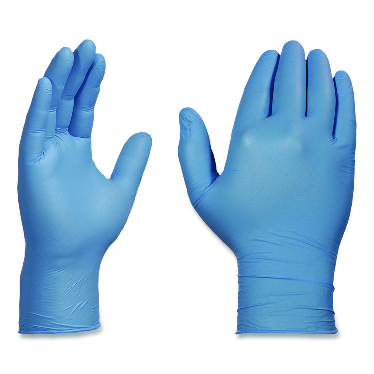 AMMEX CORPORATION Industrial Nitrile Gloves, Powder-Free, Large, 3 mil Thick, 9.5" Long, Blue, 100/Box (AXCX346100BX)