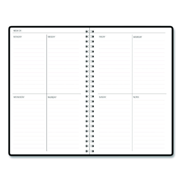 HOUSE OF DOOLITTLE Recycled Non-Dated Monthly/Weekly Planner, Flower Tiles, Tan/Black/White Cover, Undated (HOD212145)