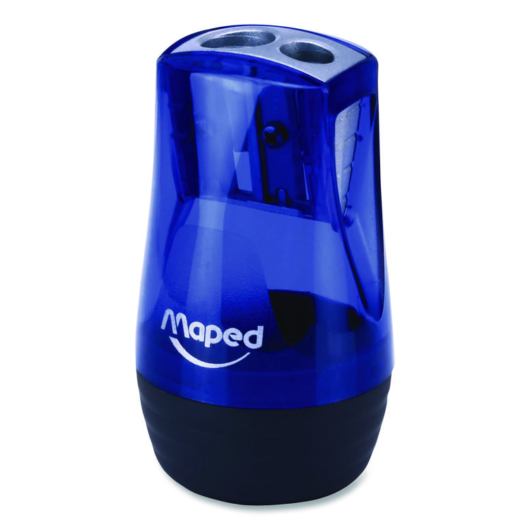 MAPED HELIX Tonic 2-Hole Canister Pencil Sharpener, 3.74 x 1.6 x 4.92, Randomly Assorted Colors (MHX069149)