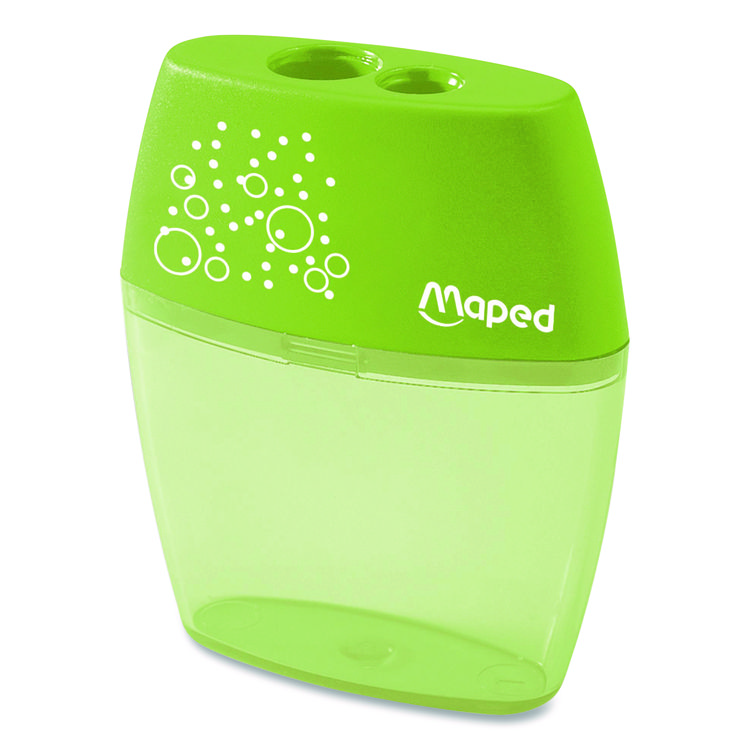MAPED HELIX Shaker Two-Hole Canister Pencil Sharpener, 3.74 x 1.02 x 4.92, Randomly Assorted Color (MHX634755)