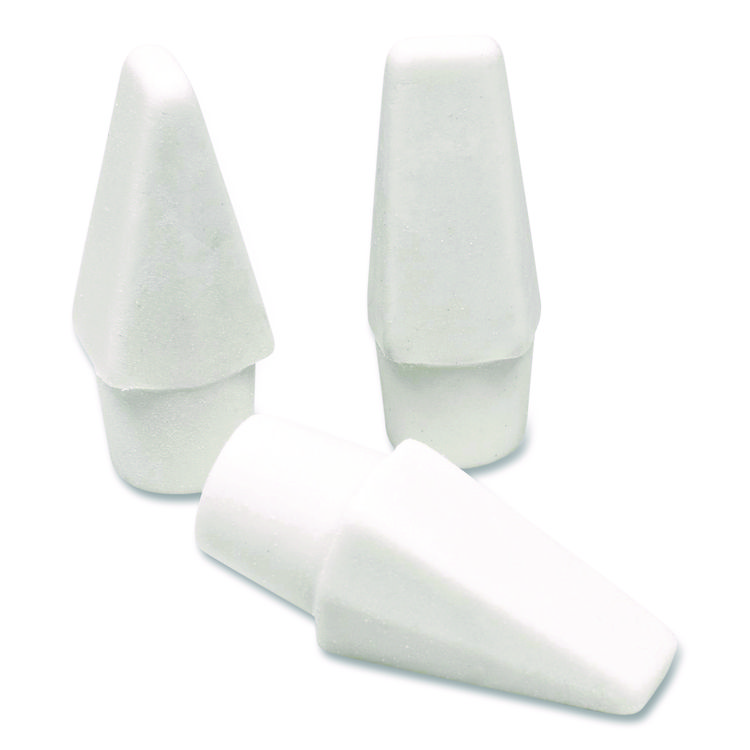 MAPED HELIX Professional Hi-Polymer Oversized Pencil Cap Erasers, For Pencil Marks, White, 10/Pack (MHX37360)