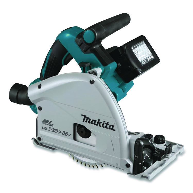 MAKITA USA 18V X2 (36V) LXT Brushless Lithium-Ion 6.5" Cordless Plunge Circular Saw Kit, 2 Batteries (XPS01PTJ), 6,300 rpm (MKTXPS01PTJ)