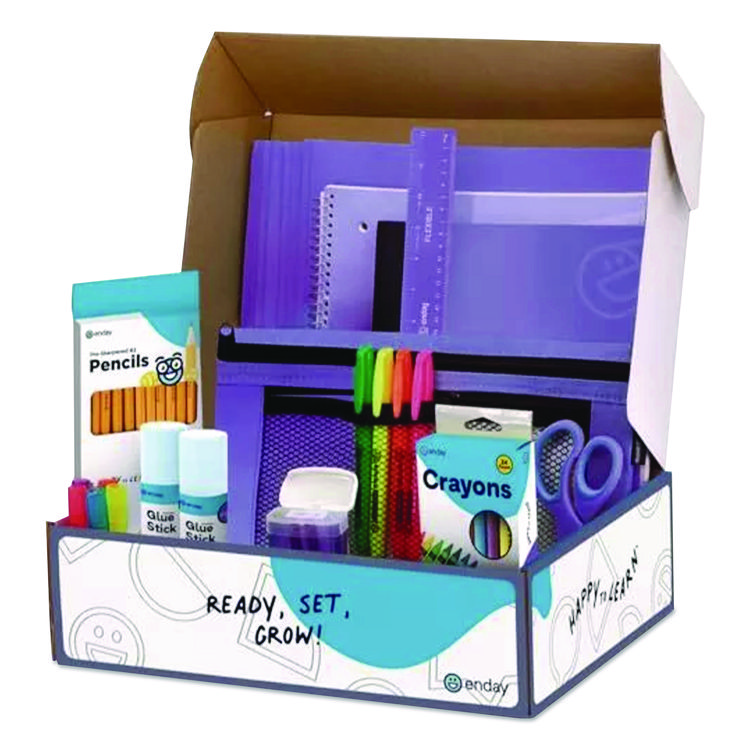 MIX N MORE Back to School Supplies Kit for Grades K-5, Purple (EDY1316)