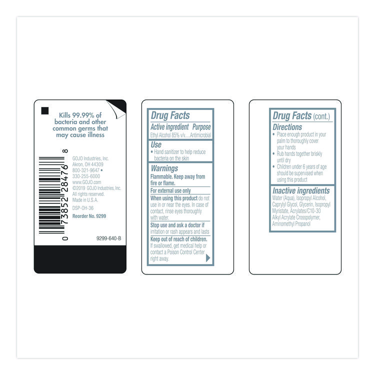 GO-JO INDUSTRIES VF PLUS Hand Sanitizer Gel, 2 oz Flip-Cap Bottle, Fragrance-Free, 24/Carton (GOJ929924CT)