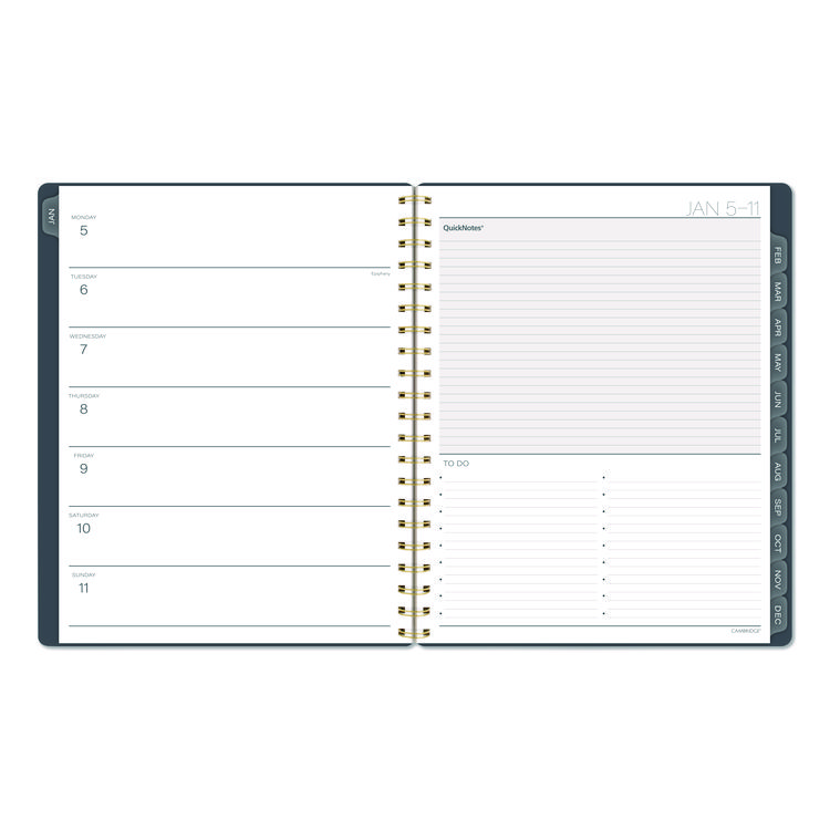 MEAD PRODUCTS Hera Weekly Monthly Planner, Wavy Lines, 11 x 8.5, Black/Gold Cover, 12-Month (Jan to Dec): 2026 (AAG1765905)