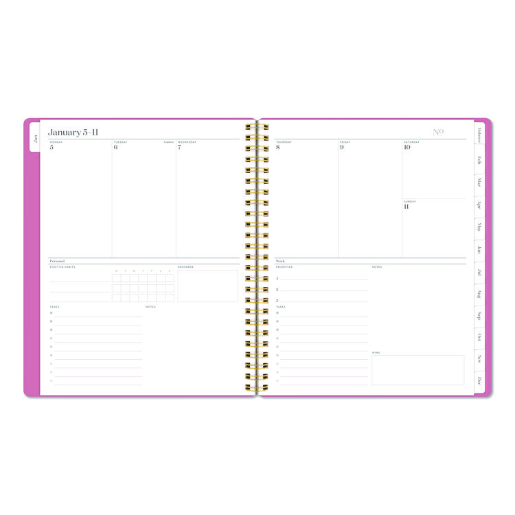 MEAD PRODUCTS WorkStyle Weekly/Monthly Planner, 8.75 x 7.75, Pink Cover, 12-Month (Jan to Dec): 2026 (AAG160680527)