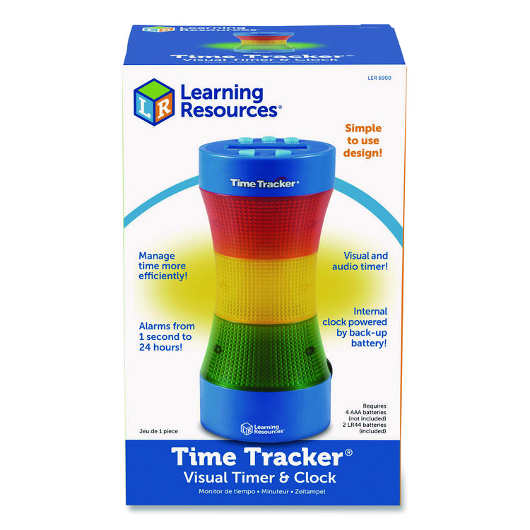 LEARNING RESOURCES Time Tracker Visual Timer and Clock, LCD, 5.4 x 8.6 x 2.5, Assorted Colors (LRNLER6900)