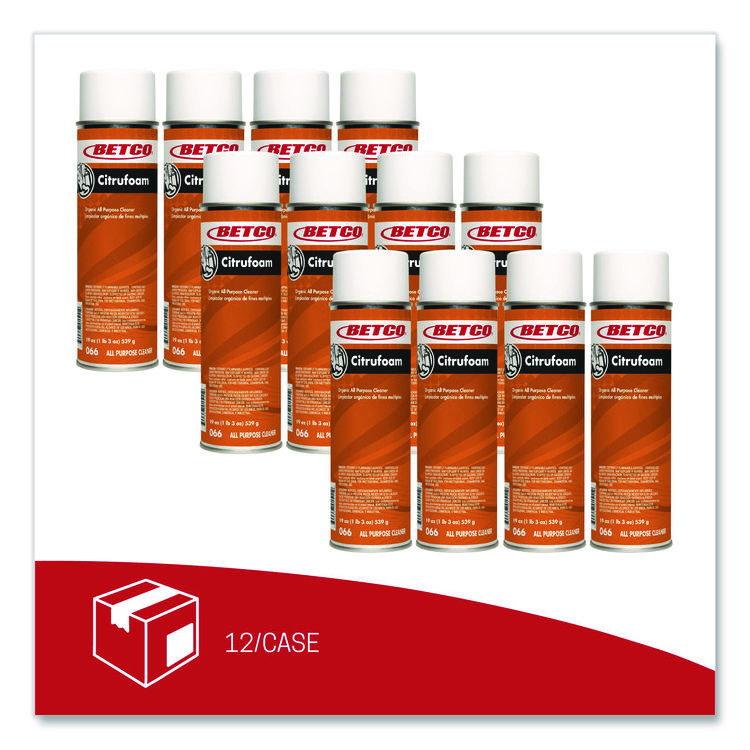 BETCO CORPORATION Citrufoam Cleaner/Degreaser, 19 oz Aerosol Can, 12/Carton (BET0662300)