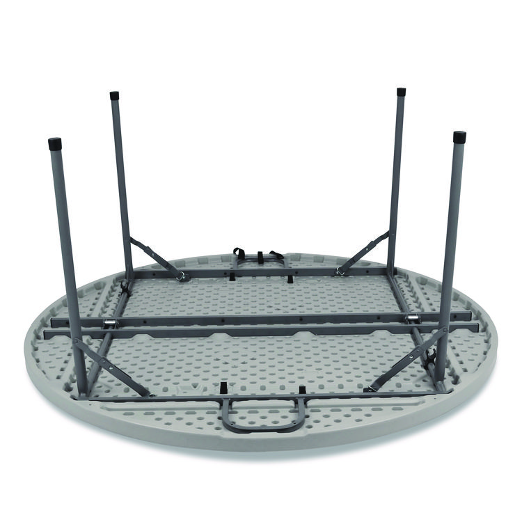 NATIONAL PUBLIC SEATING Comfort Max Fold-in-Half Table, Round, 48w x 48d x 29.25h, Speckled Gray Top, Gray Base/Legs (NPSCMFIH48R)