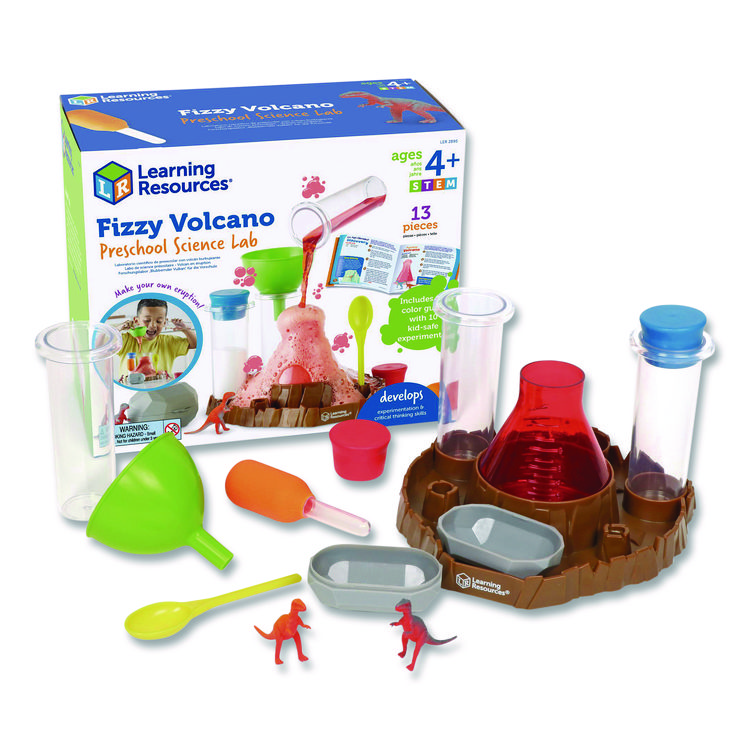 LEARNING RESOURCES Fizzy Volcano Preschool Science Lab, Grades Pre-K to 2, 13 Pieces (LRNLER2895)
