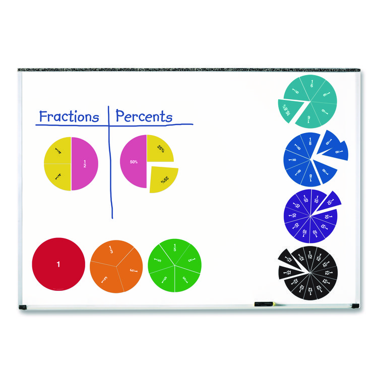 LEARNING RESOURCES Double-Sided Magnetic Rainbow Fraction and Percentage Circles, Grades 1 to 6, English, Randomly Assorted Colors, 9 Pieces (LRNLER1616)